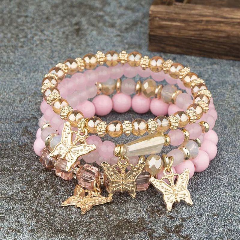 Pulsera de cuentas acrílicas de moda: joyería de moda elegante y liviana para mujeres