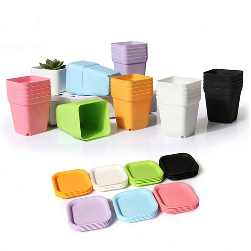 Mini Plastic Flower Pots – Small Indoor Planters for Succulents & Desk Decor