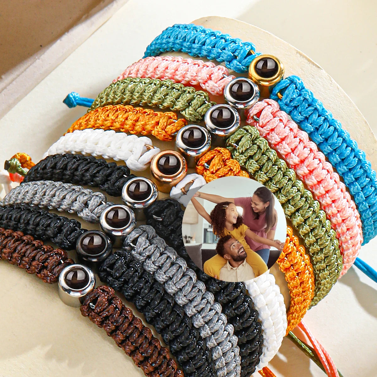 Custom Projection Photo Bracelet – Personalized Stainless Steel Gift for Men & Women