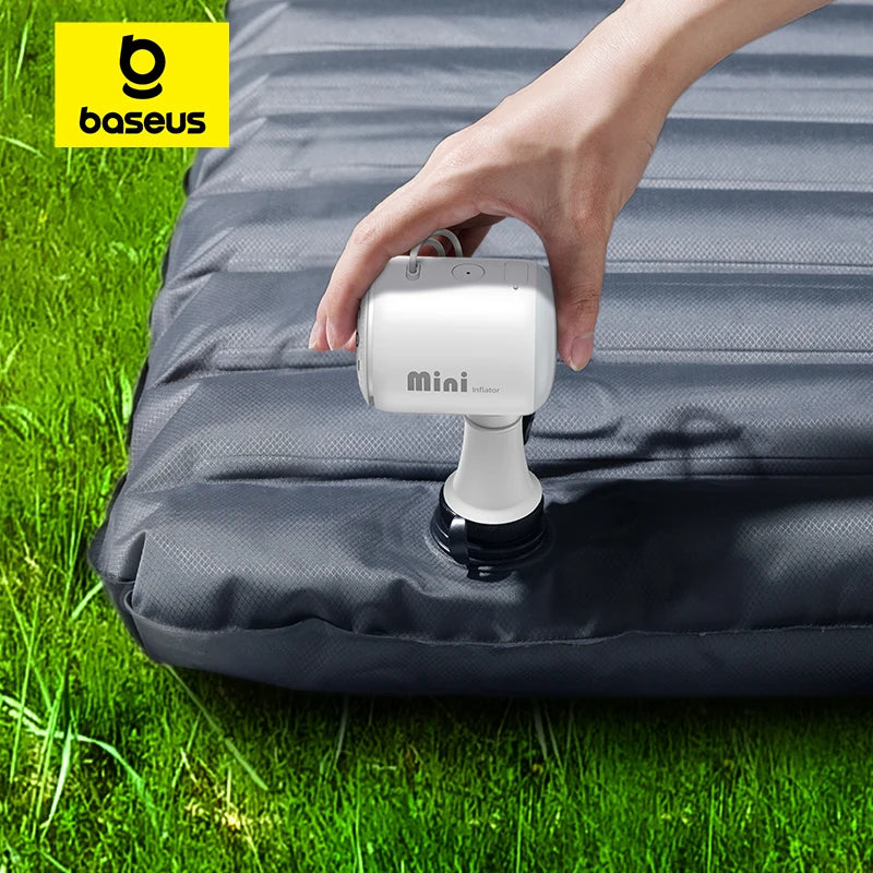 Portable Mini Electric Air Pump with LED Light, Fast Inflation & Deflation for Outdoor Use