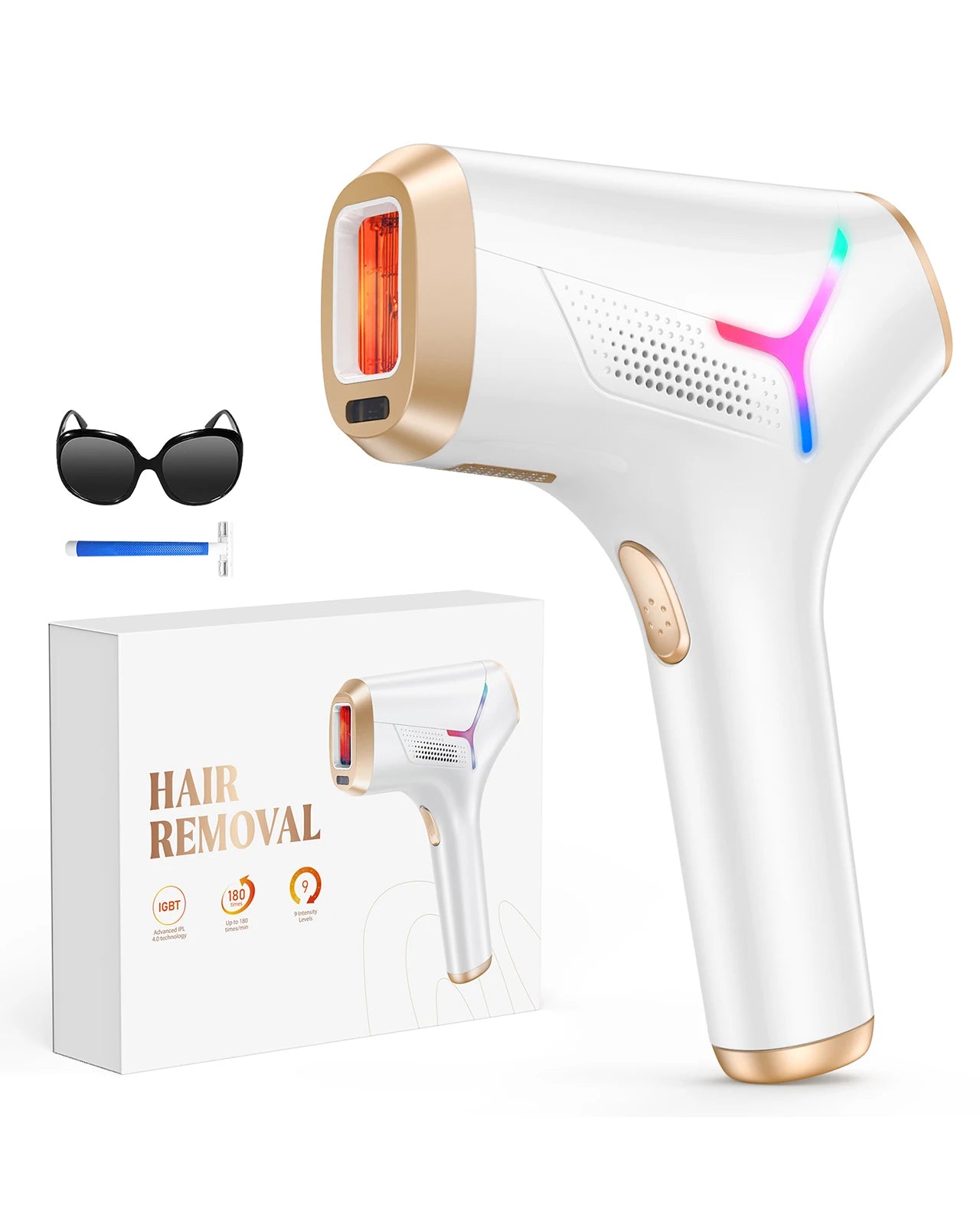 Painless IPL Laser Hair Removal Device for Women & Men – Full Body & Facial Use