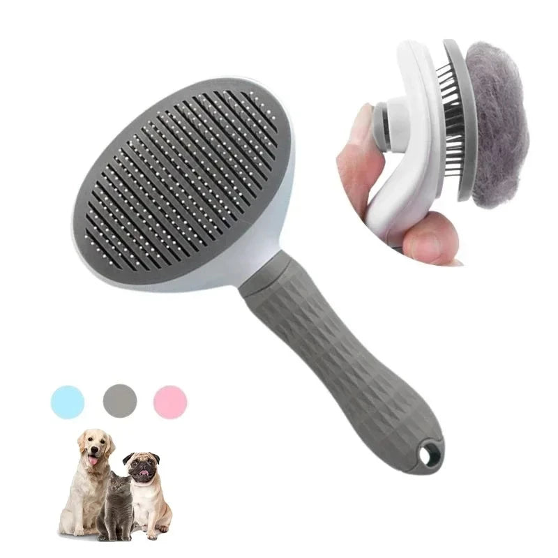 Stainless Steel Pet Grooming Brush - Detangling Comb for Dogs & Cats