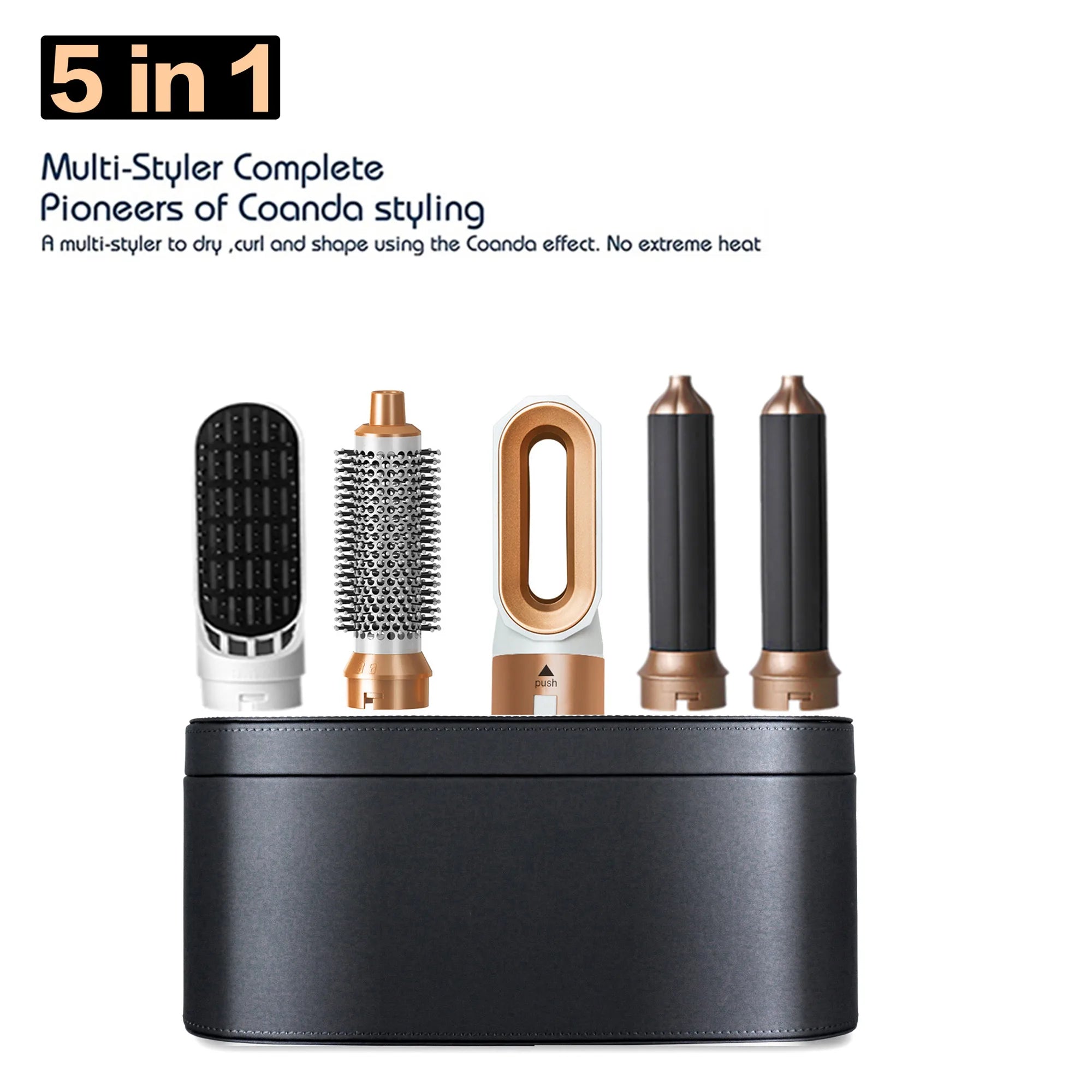 5-in-1 Hair Styler – Blow Dryer, Straightener, Curling Iron & Hot Air Brush for Salon-Quality Results