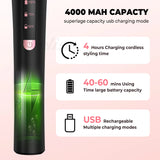 Wireless Hair Styler - 3-in-1 Straightening, Curling & Volumizing Brush with Ionic Technology