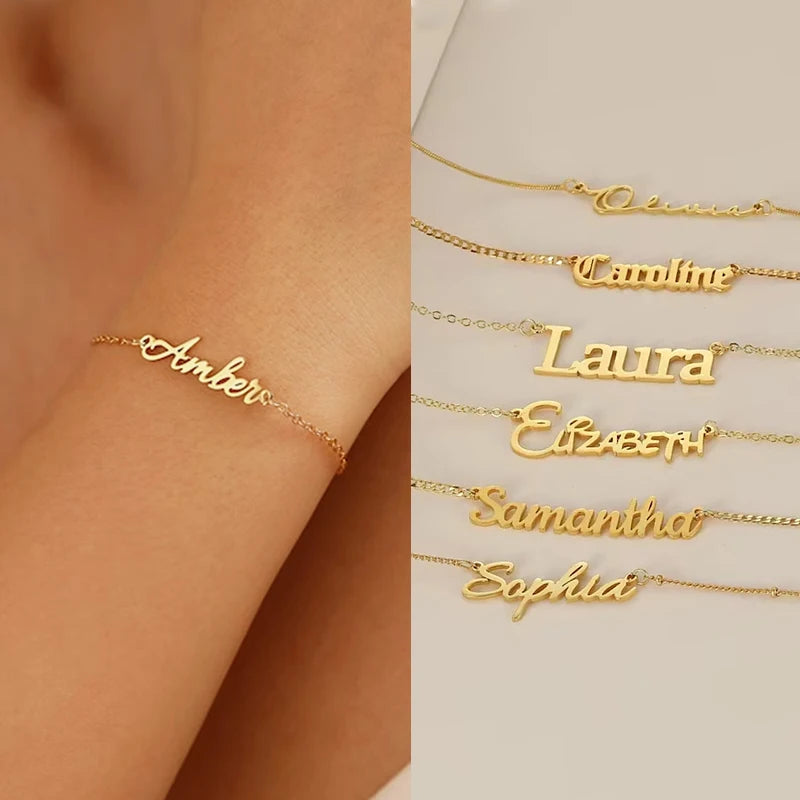 Custom Name Bracelet – Personalized Stainless Steel Letter Bracelet for Women & Baby, Hypoallergenic Gift Jewelry