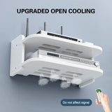 Estante para enrutador WiFi de montaje en pared: organizador de cables oculto y almacenamiento de regletas de enchufes