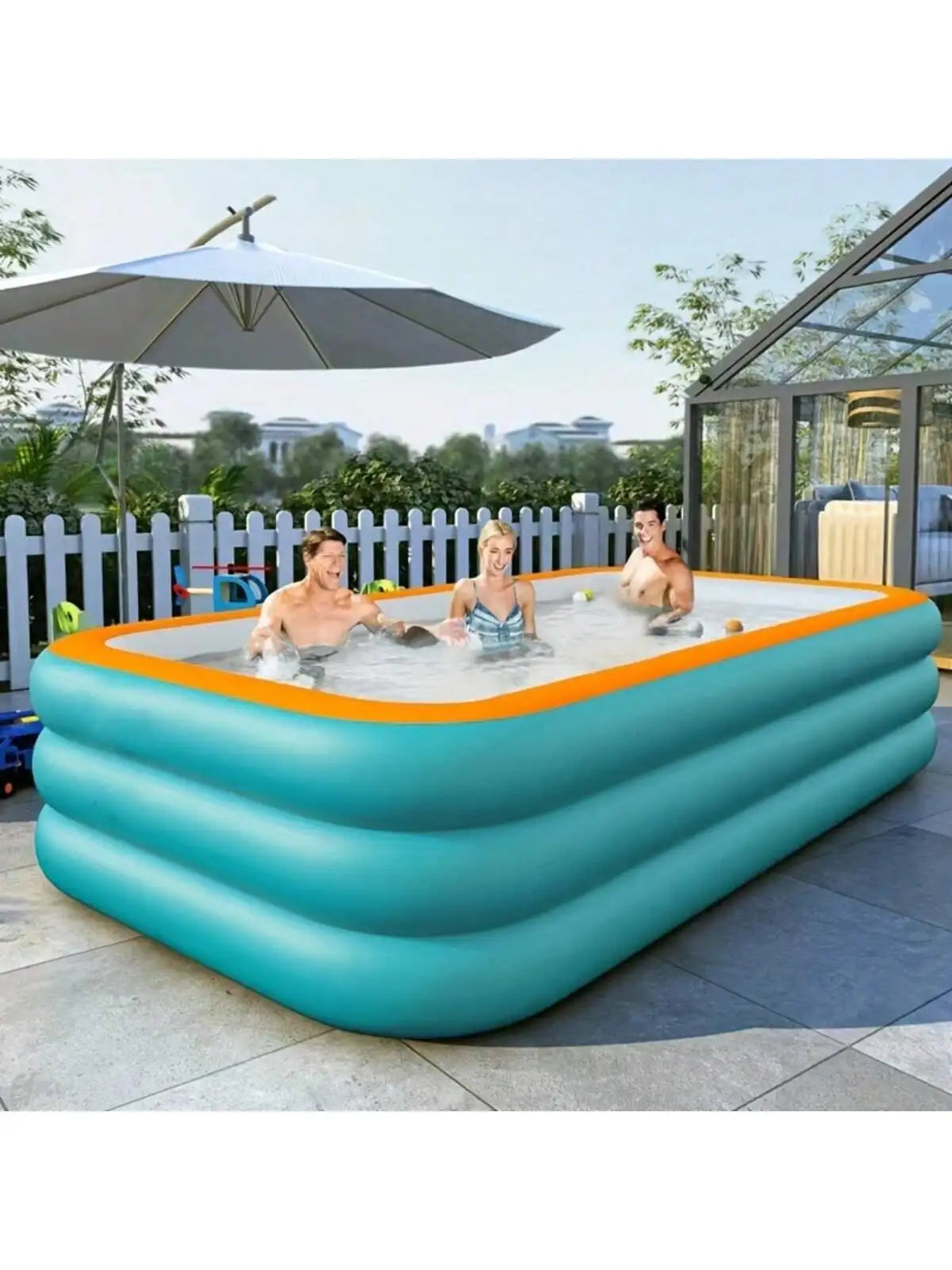 Giant Inflatable Family Swimming Pool - Extra Large Outdoor PVC Pool for Adults & Kids