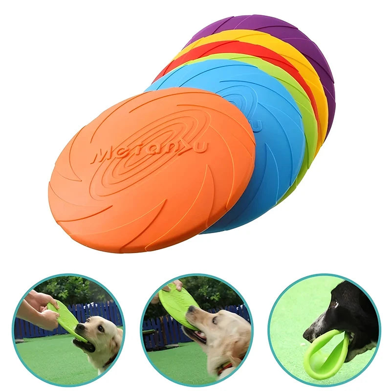 Durable Silicone Flying Disc - Chew-Resistant Dog Toy for Outdoor Play