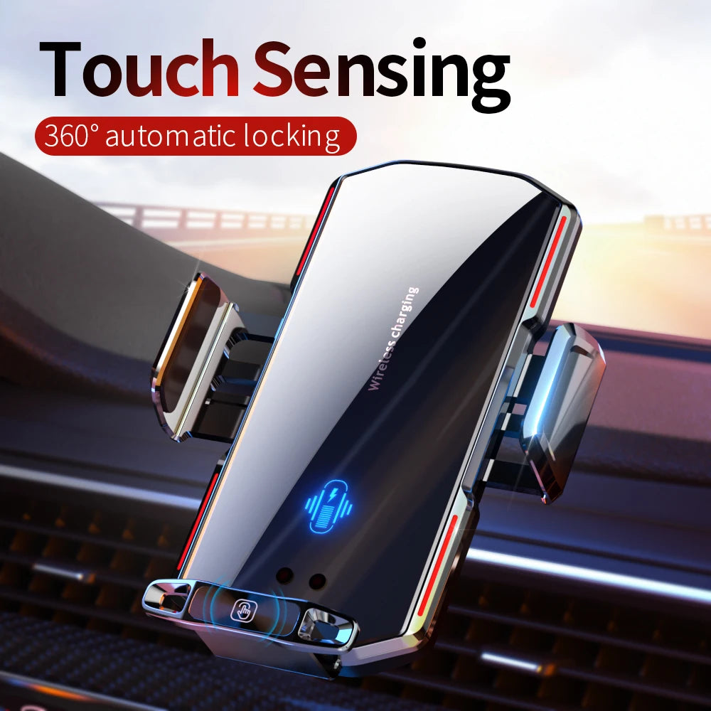 Magnetic Wireless Car Charger Mount – Fast 66W Infrared Induction Phone Holder for iPhone & Android