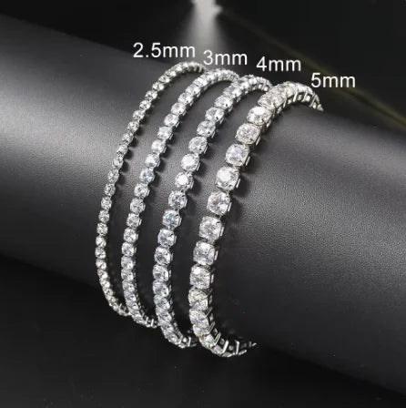 Classic Silver Cubic Zirconia Link Bracelet for Women
