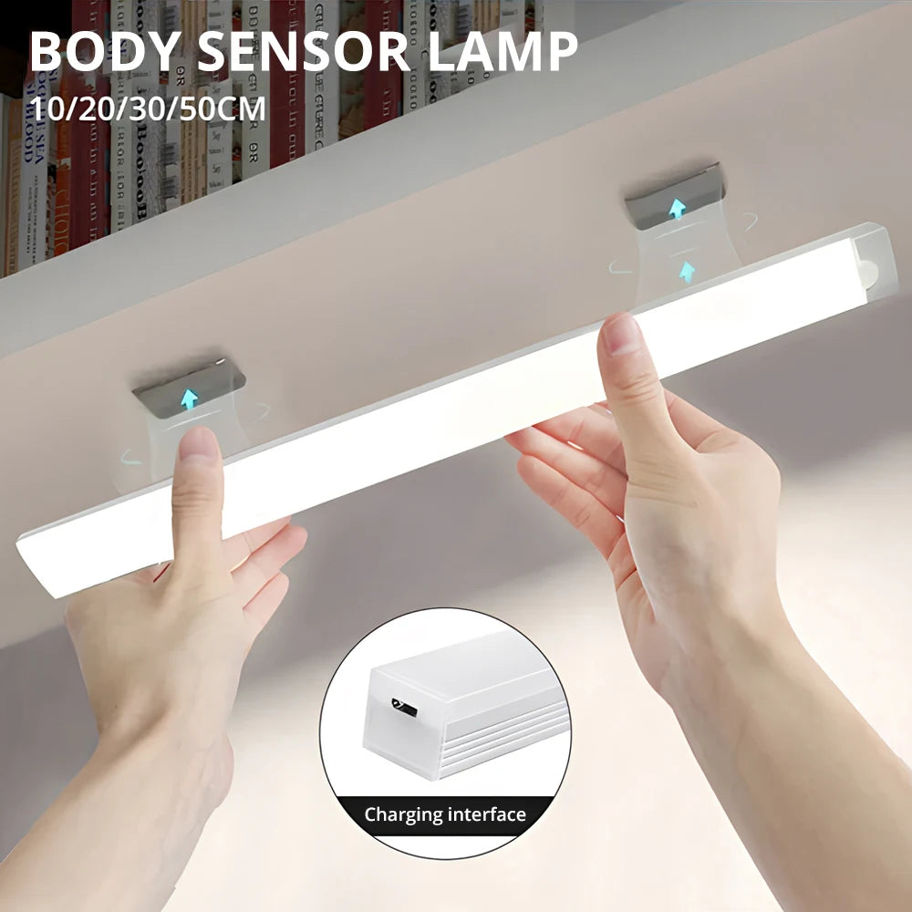USB Rechargeable Motion Sensor Night Light – LED, Wireless, Magnetic, Energy-Efficient for Closet, Kitchen, Bedroom