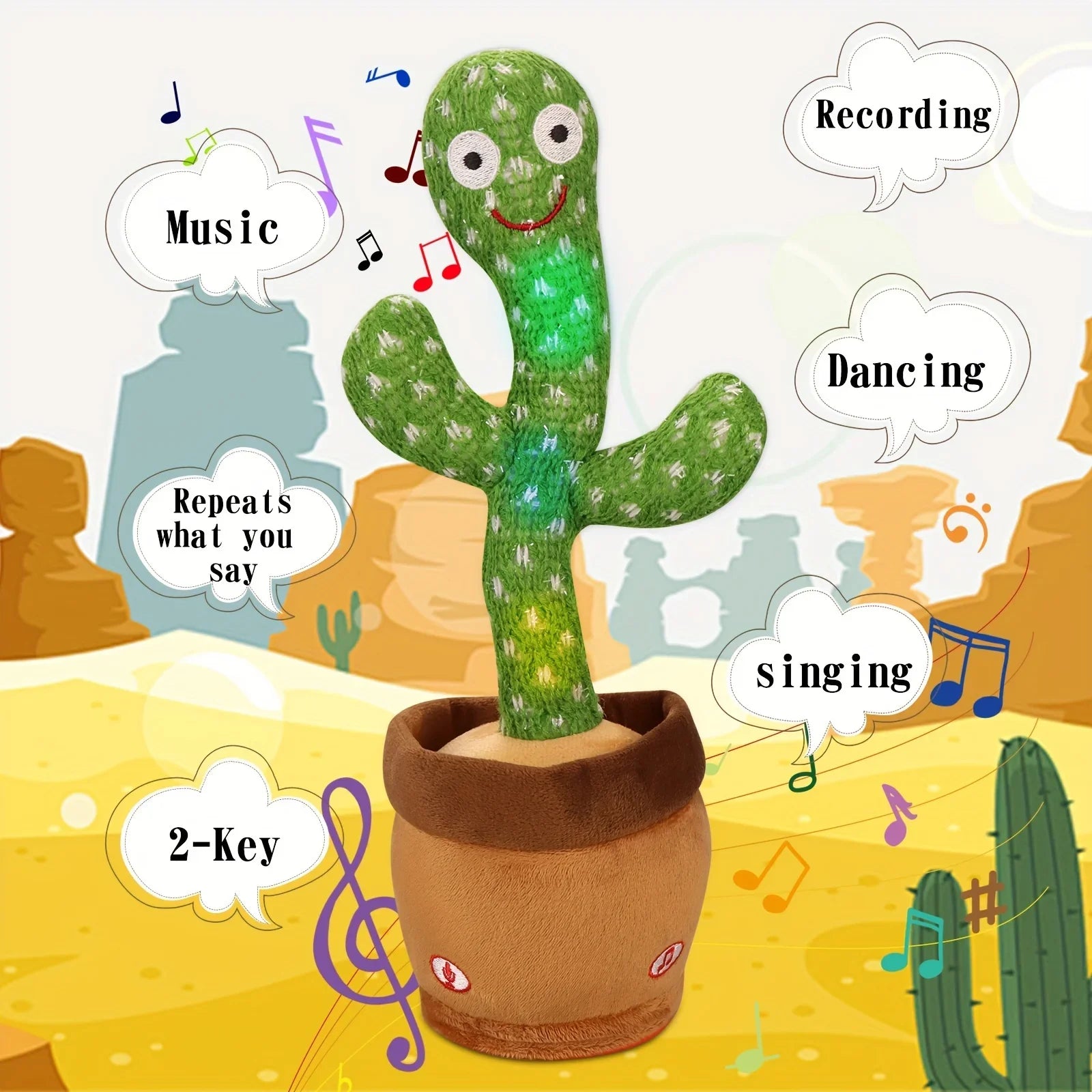 Interactive Dancing Cactus Toy for Kids and Pets
