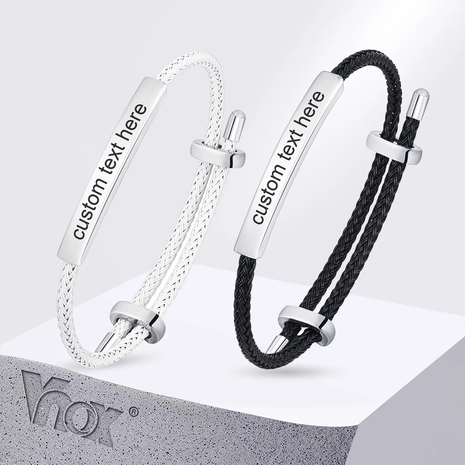 Custom Engraved Stainless Steel Name Bracelet for Men – Adjustable Link Chain