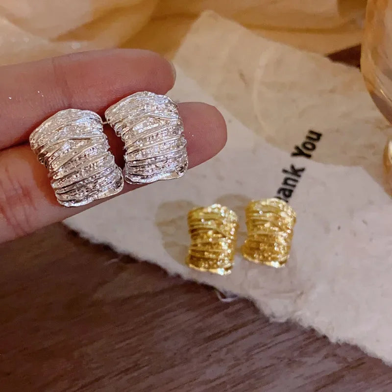 Pendientes de metal geométricos estilo punk: pendientes colgantes de grano irregular vintage para mujer