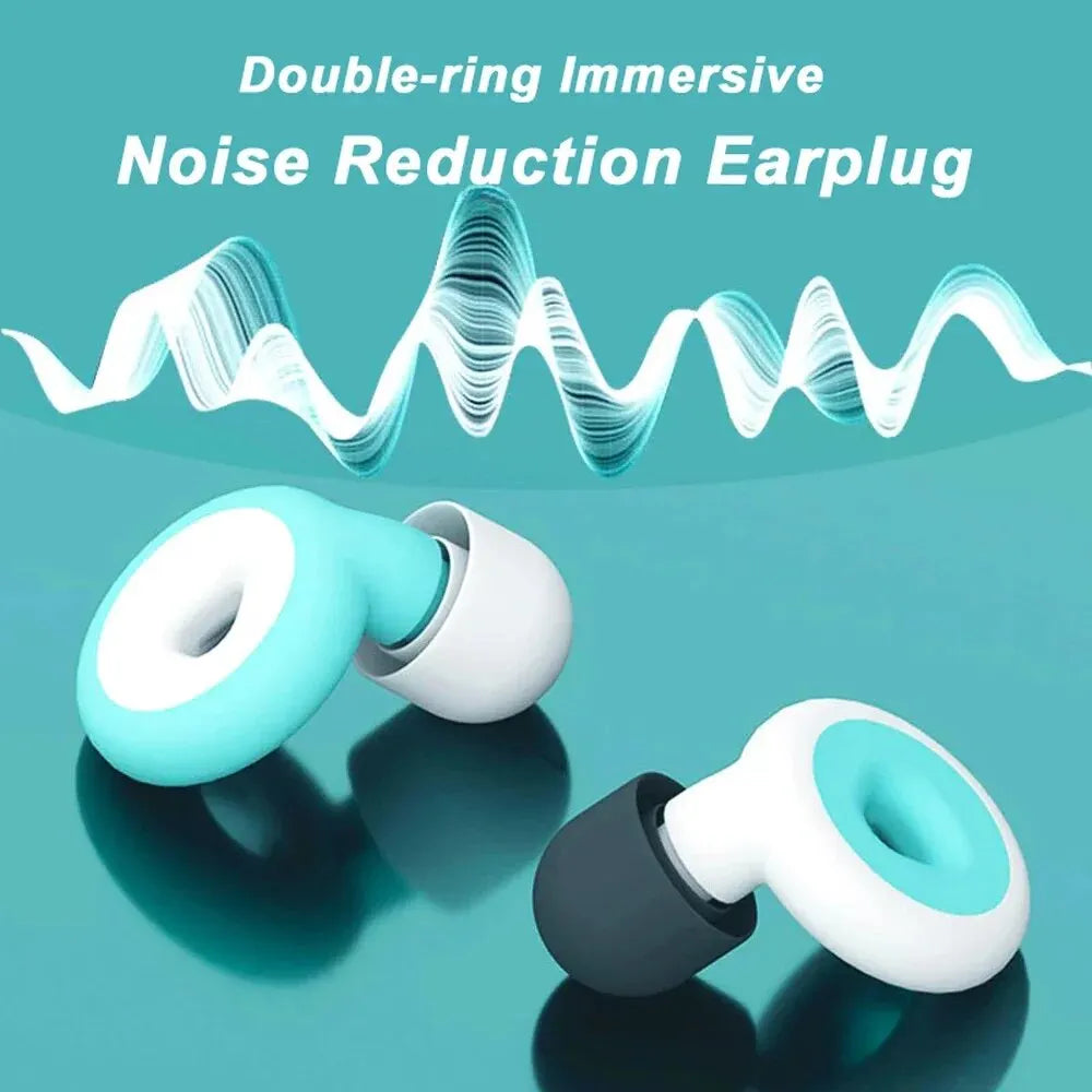 Silicone Noise-Canceling Earplugs for Sleeping, Travel & Work – Reusable & Comfortable