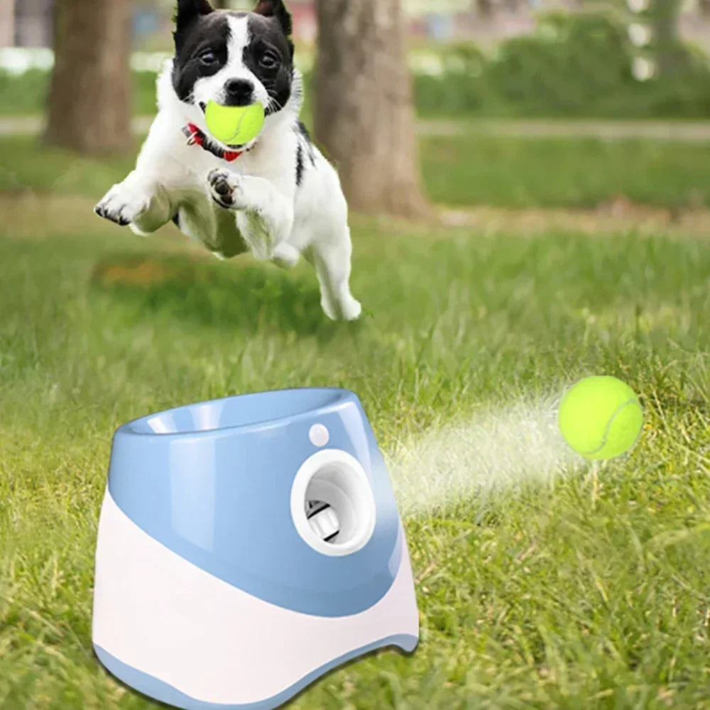 Automatic Dog Ball Launcher with Rechargeable Battery and Mini Tennis Balls