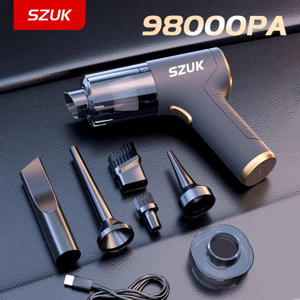 Powerful 98000PA Handheld Car Vacuum Cleaner – Portable, Wireless, and Multi-Functional