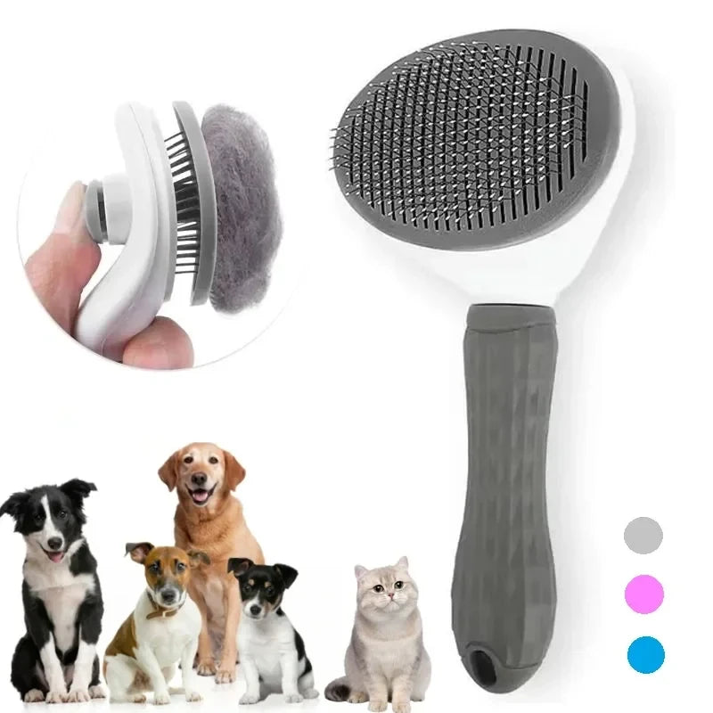 Self-Cleaning Pet Grooming Brush – Dematting Comb for Dogs & Cats