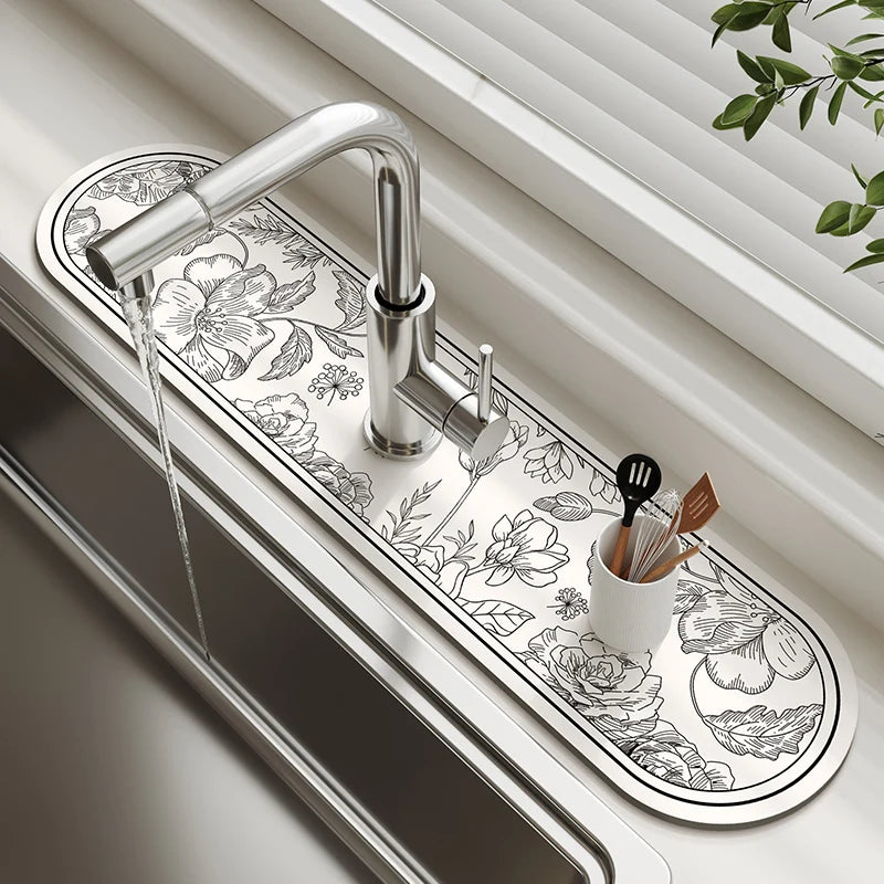 Diatomite Sink Mat – Super Absorbent Faucet Drying Pad