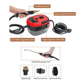 Limpiador a vapor de mano de alta presión: 2500 W de potencia, 6 configuraciones de velocidad y tanque de agua grande