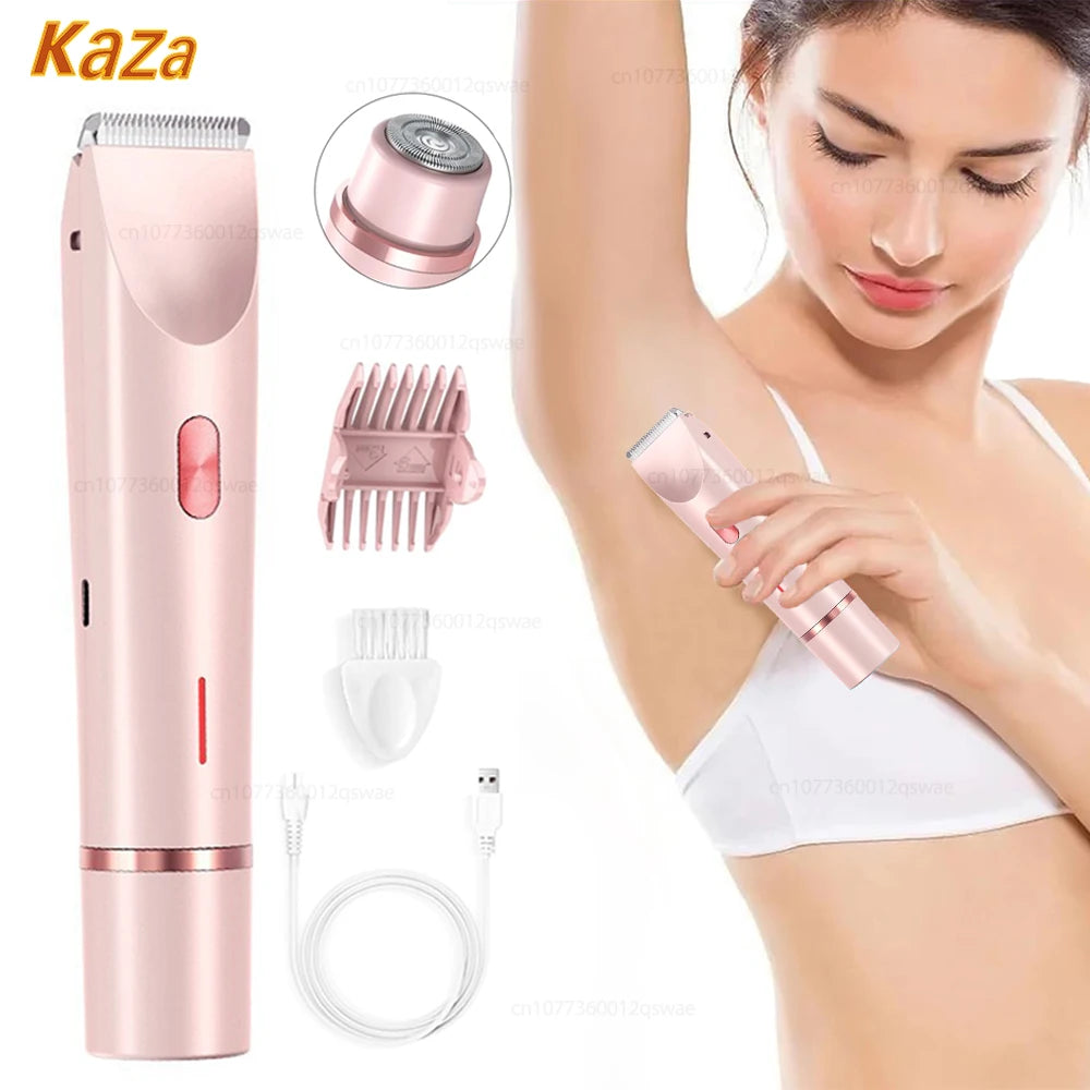 Women's Electric Shaver & Bikini Trimmer - 2-in-1 Wet/Dry Hair Remover for Body & Sensitive Areas