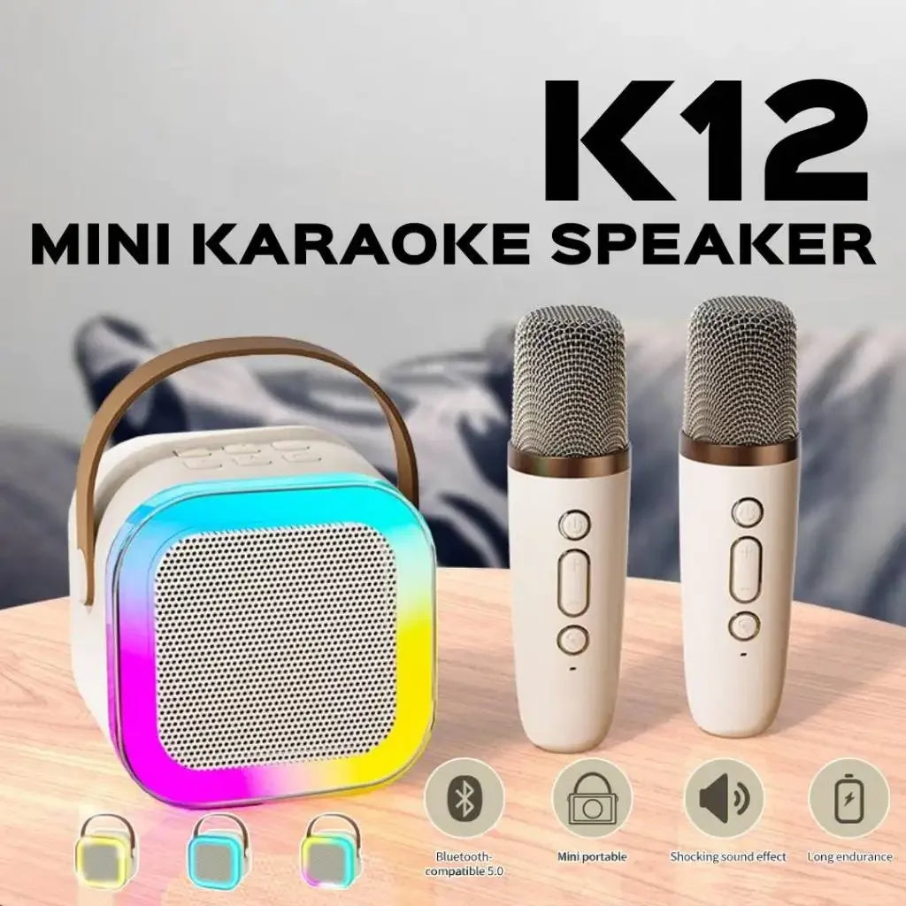 K12 Bluetooth Karaoke Speaker with Microphone – Portable Wireless Music Player for Kids & Adults