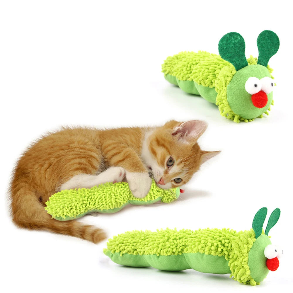 Caterpillar Plush Cat Toy with Catnip and Silvervine