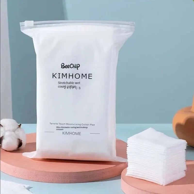 240-Pack Stretchable Cotton Pads – Multi-Functional Makeup Remover & Toner Applicator Sheets