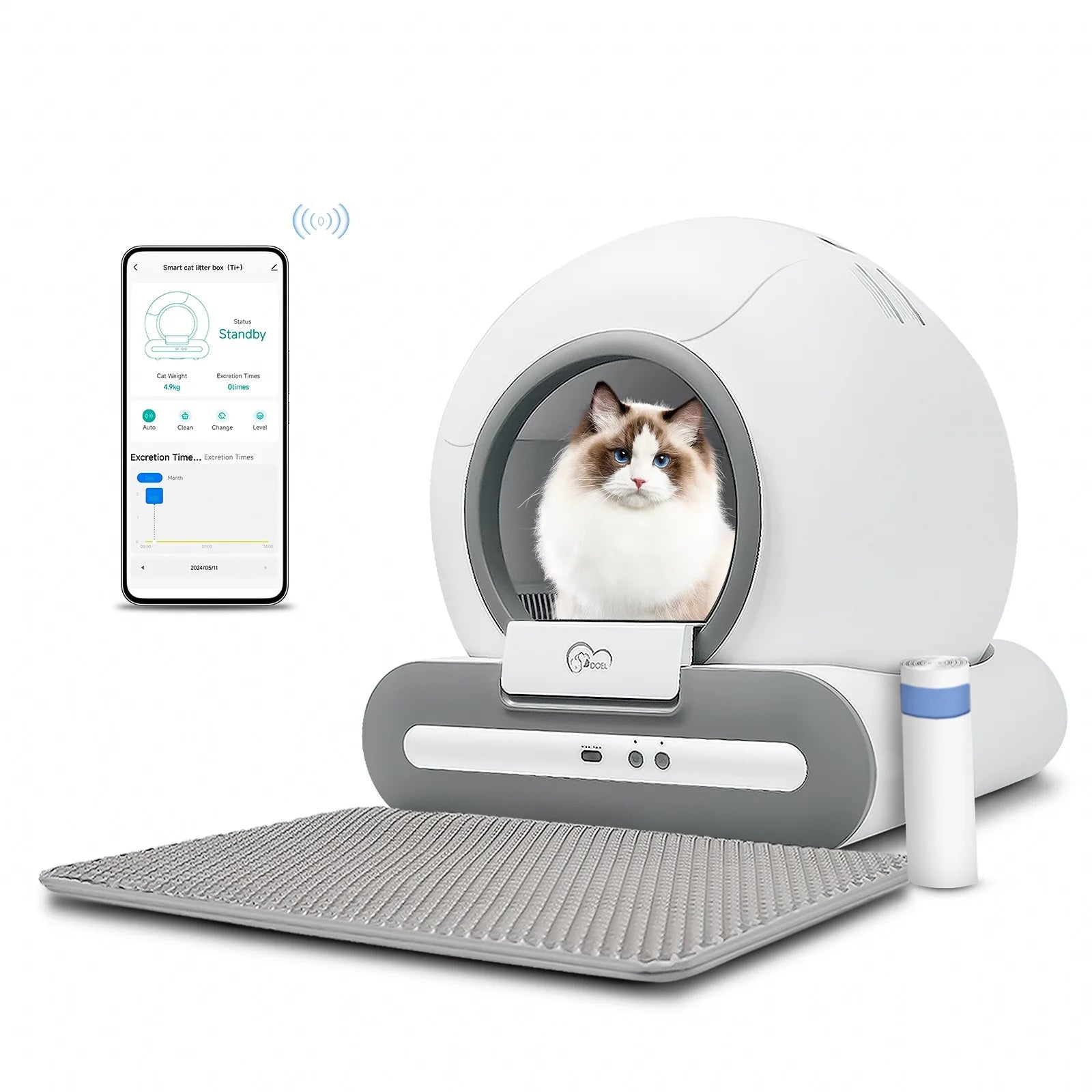 Automatic Self-Cleaning Cat Litter Box – Smart App-Controlled Toilet for Large Cats