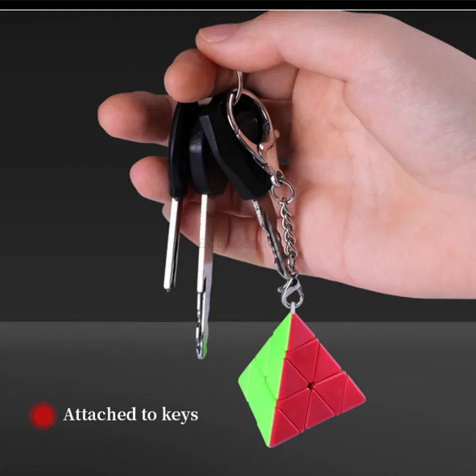Mini Keychain Puzzle Cube Set – 4-in-1 Portable Brain Teasers