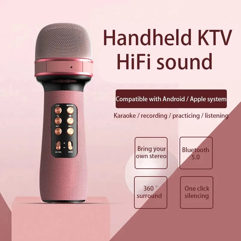 Wireless Bluetooth Karaoke Microphone with FM Radio & Sound Effects