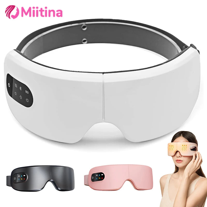 Smart Bluetooth Heated Eye Massager with Vibration & Air Pressure – Relieve Eye Fatigue, Improve Sleep & Relax Anywhere