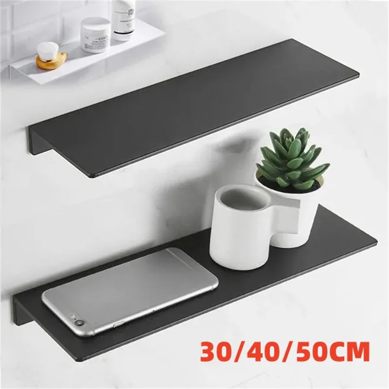 Modern Floating Wall Shelf - Space-Saving Aluminum Storage for Any Room