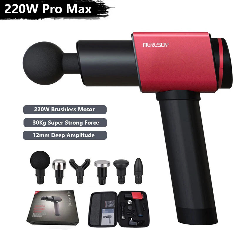 High-Power Professional Massage Gun for Deep Tissue Muscle Relief with 6 Heads & Long Battery Life