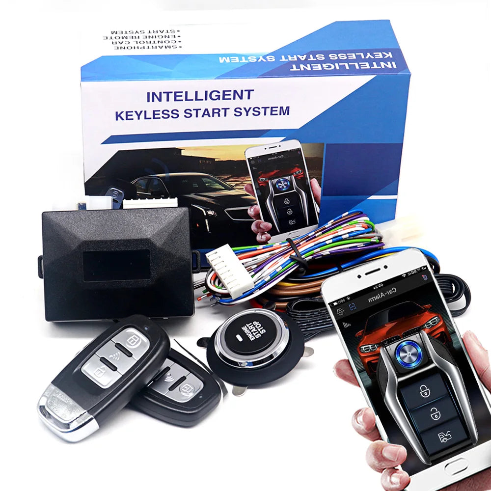 Universal Car Remote Start & Keyless Entry System with Bluetooth App Control & Push Button Ignition