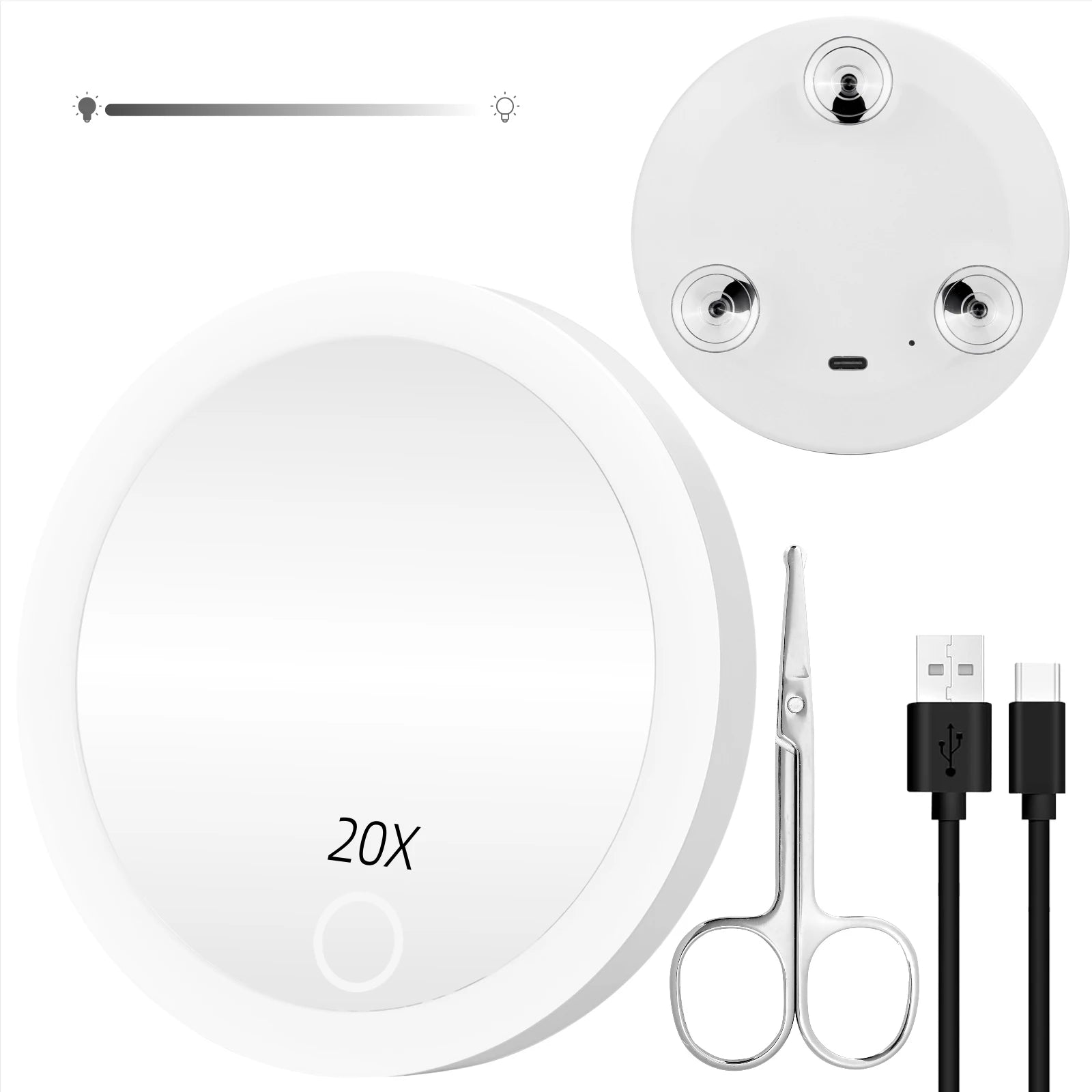 Rechargeable LED Makeup Mirror with 3 Suction Cups – 4