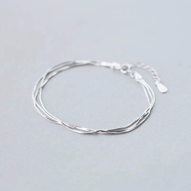 925 Sterling Silver Women's Chain Bracelet – Elegant, Lightweight & Timeless Jewelry