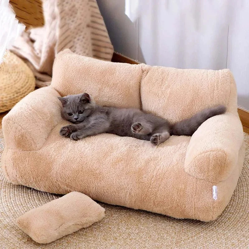 Luxury Plush Cat Bed – Warm & Comfortable Nest for Small and Medium Pets