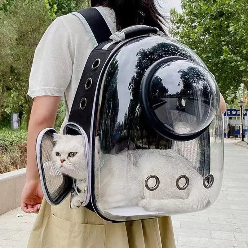 Transparent Bubble Cat Backpack Carrier – Ventilated Travel Bag for Cats & Small Pets