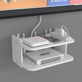 Estante para enrutador WiFi de montaje en pared: organizador de cables oculto y almacenamiento de regletas de enchufes