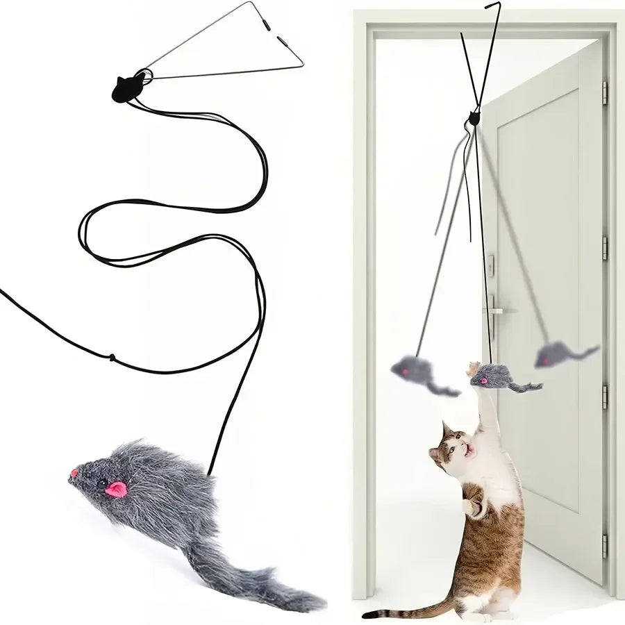 Interactive Hanging Cat Toy with Door Frame Hook – Stimulating Play for Indoor Cats