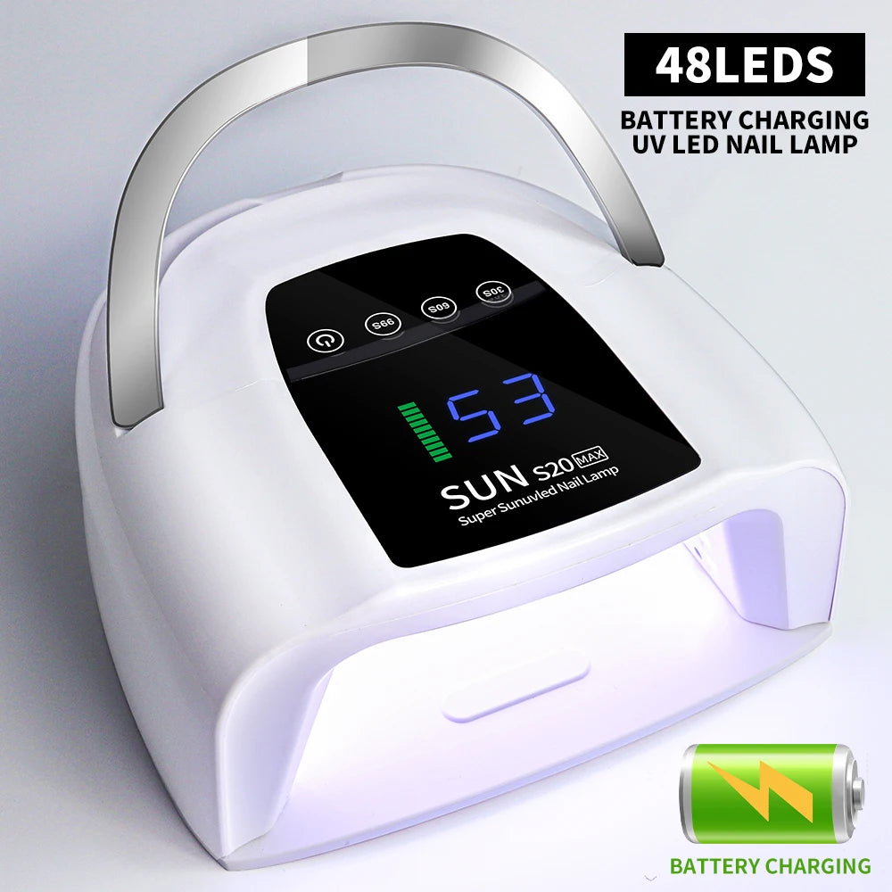 Cordless Rechargeable UV LED Nail Lamp with 48 Beads and Smart Timer