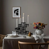 Nordic Metal Molecular Candle Holder – Modern Silver Candelabra for Home Décor & Centerpieces