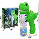Dinosaur Bubble Blaster with LED Lights - 10-Hole Automatic Bubble Gun for Kids