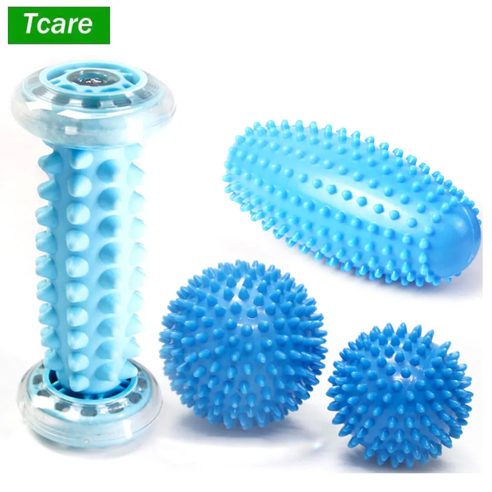 Spiky Massage Ball & Foot Roller Set - Deep Tissue Therapy for Plantar Fasciitis & Muscle Pain