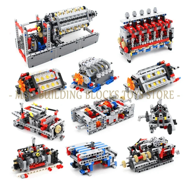 Car Model Building Blocks – DIY Speed Engine Transmission Brick Set for Teens & Adults