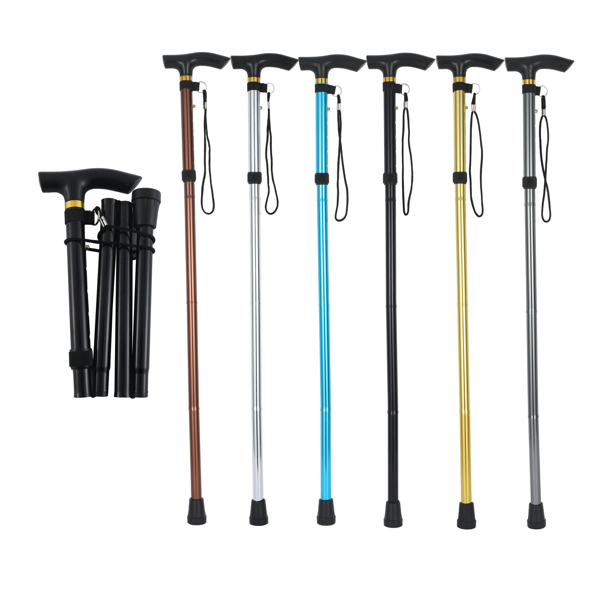 Adjustable Aluminum Hiking Walking Stick with Telescopic Folding Design