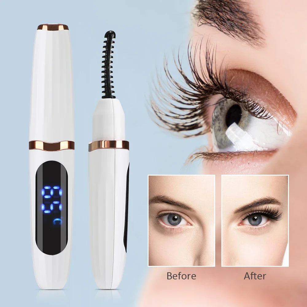 Rechargeable Heated Eyelash Curler with 3 Temperature Settings & USB Charging
