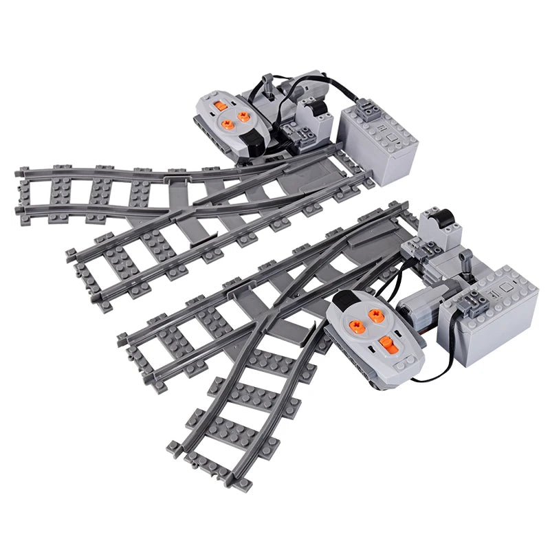 City Train Track Expansion Set – Compatible Building Blocks with Realistic Railroad Crossing