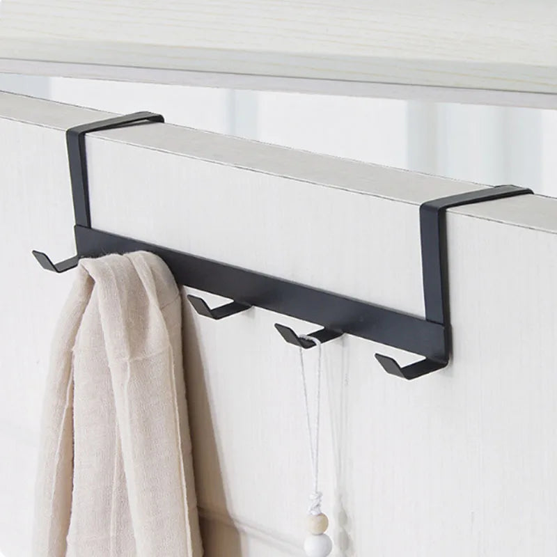 Over-the-Door Hook Rack – 5-Hook Space-Saving Organizer for Clothes & Accessories